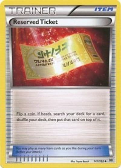Reserved Ticket XY - BREAKthrough Pokemon card