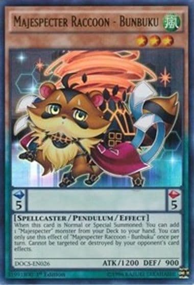 Majespecter Raccoon Bunbuku Dimension of Chaos Yu-Gi-Oh! card