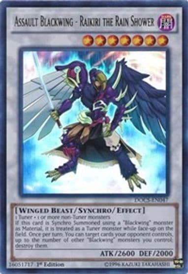 Assault Blackwing Raikiri the Rain Shower Dimension of Chaos Yu-Gi-Oh! card