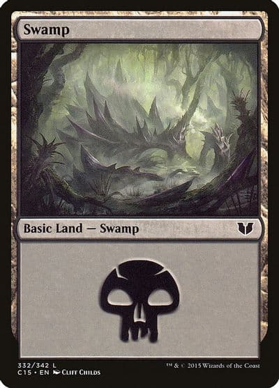 Swamp 332 Commander 2015 Magic card