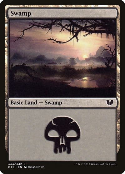 Swamp 333 Commander 2015 Magic card