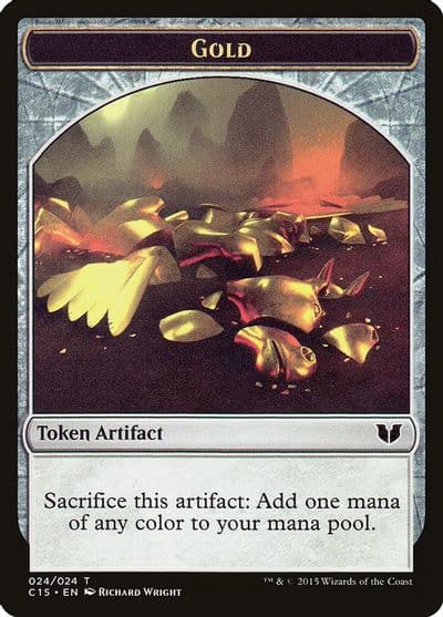 Gold Knight Vigilance Double Sided Token Commander 2015 Magic card