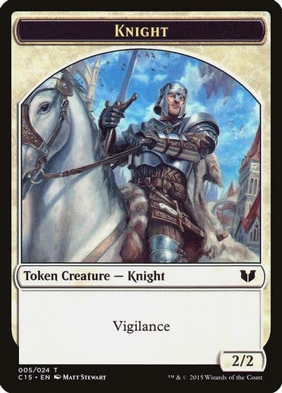 Knight 005 Spirit 023 Double Sided Token Commander 2015 Magic card