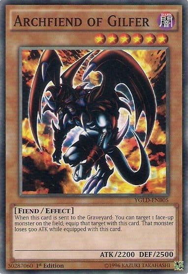 Archfiend of Gilfer King of Games: Yugi's Legendary Decks Yu-Gi-Oh! card