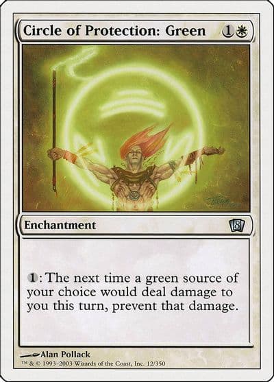 Circle of Protection Green 8th Edition Magic card