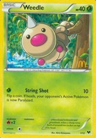 Weedle McDonald's Promos 2014 Pokemon card