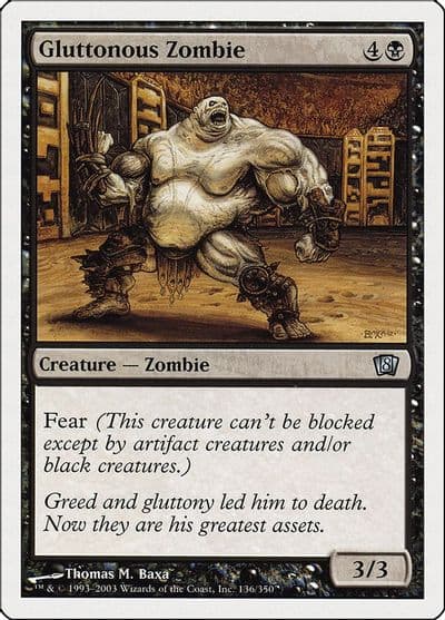 Gluttonous Zombie 8th Edition Magic card