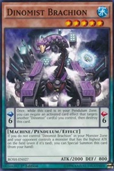 Dinomist Brachion Breakers of Shadow Yu-Gi-Oh! card