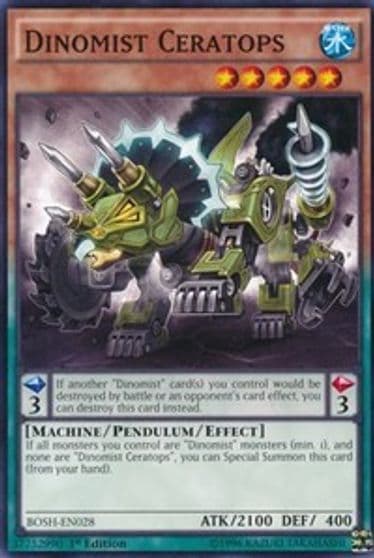 Dinomist Ceratops Breakers of Shadow Yu-Gi-Oh! card