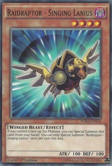 Raidraptor Singing Lanius Wing Raiders Yu-Gi-Oh! card