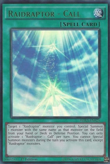 Raidraptor Call Wing Raiders Yu-Gi-Oh! card