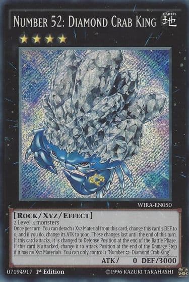 Number 52 Diamond Crab King Wing Raiders Yu-Gi-Oh! card