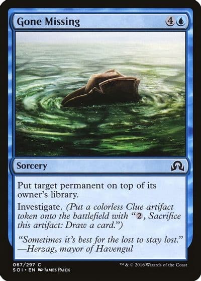 Gone Missing Shadows over Innistrad Magic card