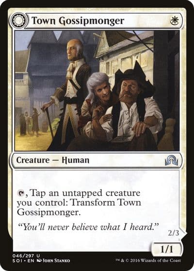Town Gossipmonger Shadows over Innistrad Magic card