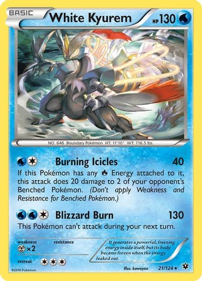 White Kyurem XY - Fates Collide Pokemon card