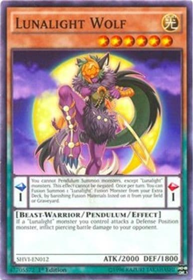 Lunalight Wolf Shining Victories Yu-Gi-Oh! card