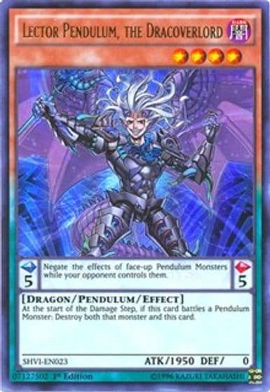Lector Pendulum the Dracoverlord Shining Victories Yu-Gi-Oh! card