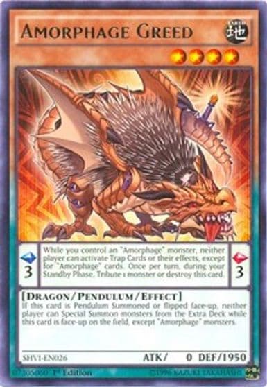 Amorphage Greed Shining Victories Yu-Gi-Oh! card