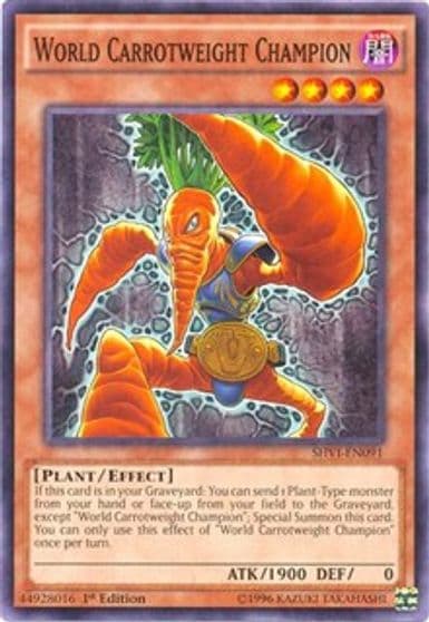 World Carrotweight Champion Shining Victories Yu-Gi-Oh! card