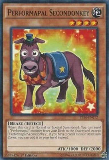 Performapal Secondonkey Starter Deck: Yuya Yu-Gi-Oh! card