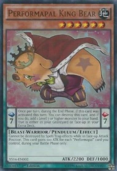 Performapal King Bear Starter Deck: Yuya Yu-Gi-Oh! card