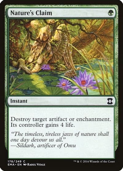 Natures Claim Eternal Masters Magic card