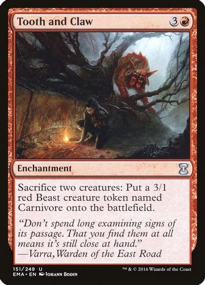 Tooth and Claw Eternal Masters Magic card
