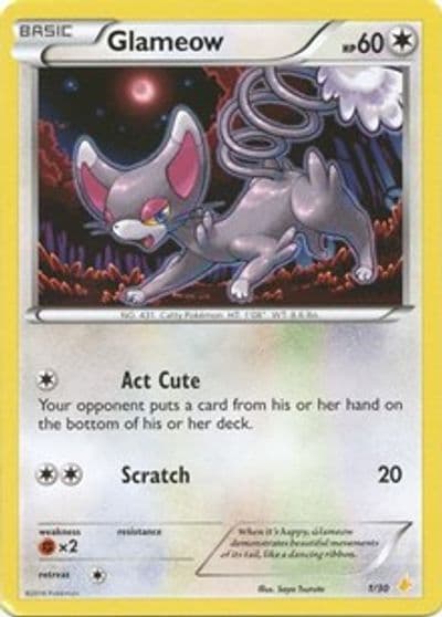 Glameow (27) XY Trainer Kit: Pikachu Libre & Suicune Pokemon card