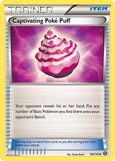 Captivating Poke Puff XY - Steam Siege Pokemon card