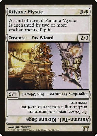 Kitsune Mystic Autumn Tail Kitsune Sage Champions of Kamigawa Magic card