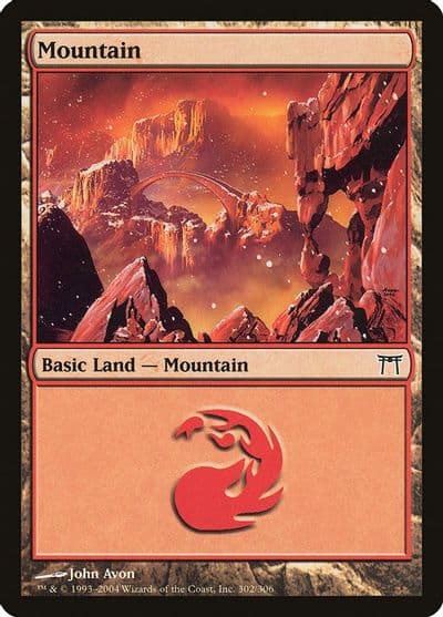 Mountain 302 Champions of Kamigawa Magic card
