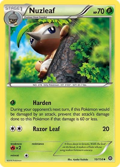 Nuzleaf XY - Steam Siege Pokemon card