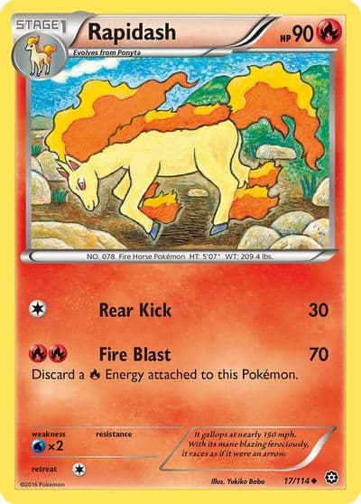 Rapidash XY - Steam Siege Pokemon card