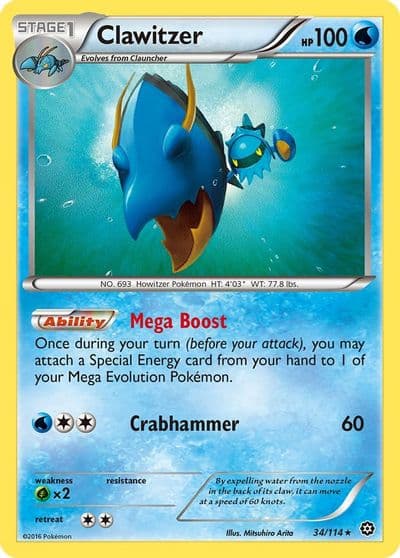 Clawitzer XY - Steam Siege Pokemon card