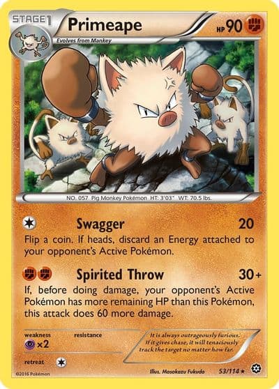 Primeape XY - Steam Siege Pokemon card