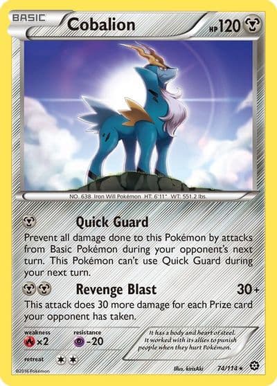 Cobalion XY - Steam Siege Pokemon card