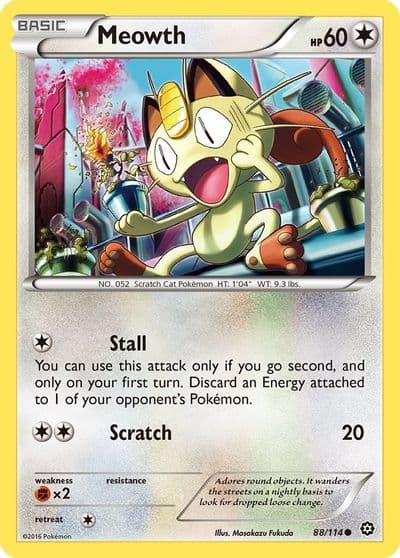 Meowth XY - Steam Siege Pokemon card