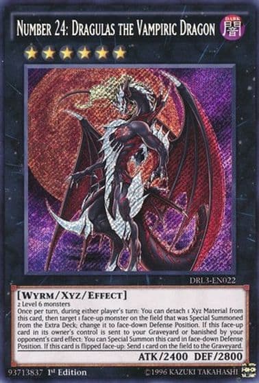Number 24 Dragulas the Vampiric Dragon Dragons of Legend: Unleashed Yu-Gi-Oh! card