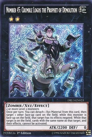Number 45 Crumble Logos the Prophet of Demolition Dragons of Legend: Unleashed Yu-Gi-Oh! card