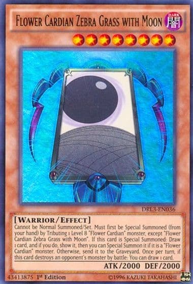 Flower Cardian Zebra Grass with Moon Dragons of Legend: Unleashed Yu-Gi-Oh! card