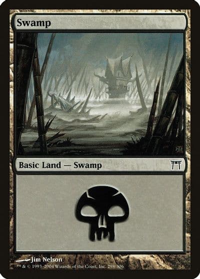 Swamp 298 Champions of Kamigawa Magic card
