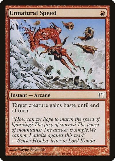 Unnatural Speed Champions of Kamigawa Magic card