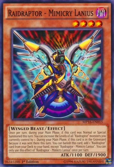 Raidraptor Mimicry Lanius 2016 Mega-Tins Mega Pack Yu-Gi-Oh! card