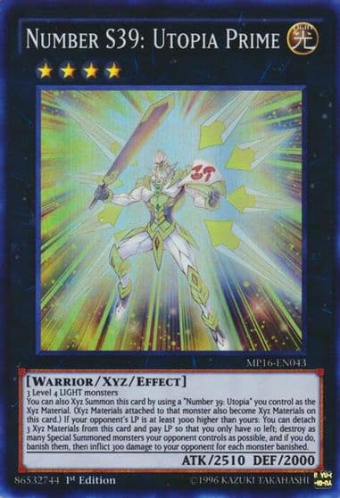 Number S39 Utopia Prime 2016 Mega-Tins Mega Pack Yu-Gi-Oh! card