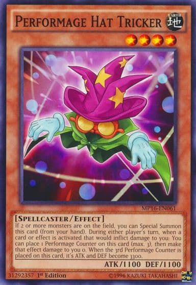 Performage Hat Tricker 2016 Mega-Tins Mega Pack Yu-Gi-Oh! card