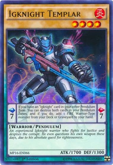 Igknight Templar 2016 Mega-Tins Mega Pack Yu-Gi-Oh! card