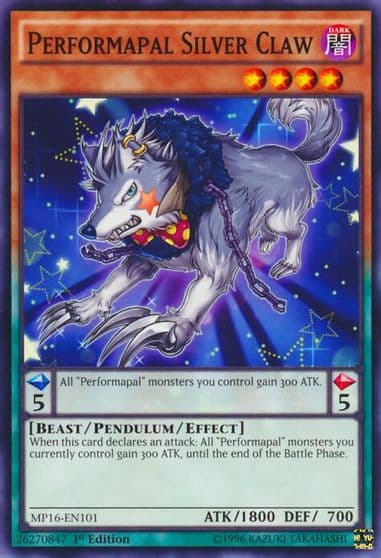 Performapal Silver Claw 2016 Mega-Tins Mega Pack Yu-Gi-Oh! card