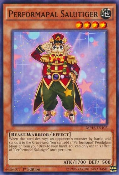 Performapal Salutiger 2016 Mega-Tins Mega Pack Yu-Gi-Oh! card