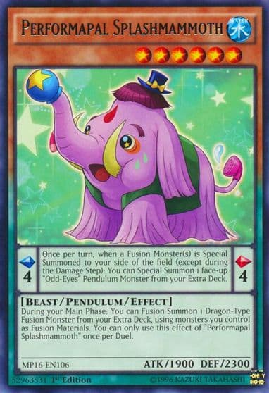 Performapal Splashmammoth 2016 Mega-Tins Mega Pack Yu-Gi-Oh! card