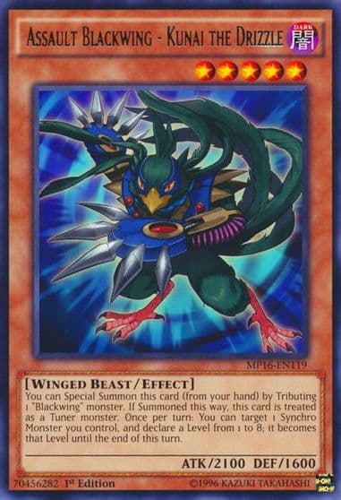 Assault Blackwing Kunai the Drizzle 2016 Mega-Tins Mega Pack Yu-Gi-Oh! card
